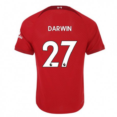 Kandiny Lapset Darwin Nunez #27 Tummanpunainen Kotipaita 2022/23 Lyhythihainen Paita T-paita