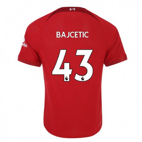 Kandiny Lapset Stefan Bajcetic #43 Tummanpunainen Kotipaita 2022/23 Lyhythihainen Paita T-paita