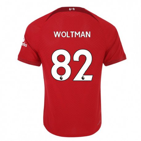 Kandiny Lapset Max Woltman #82 Tummanpunainen Kotipaita 2022/23 Lyhythihainen Paita T-paita