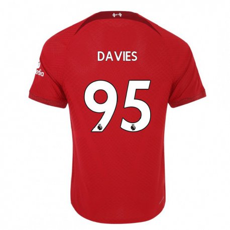 Kandiny Lapset Harvey Davies #95 Tummanpunainen Kotipaita 2022/23 Lyhythihainen Paita T-paita