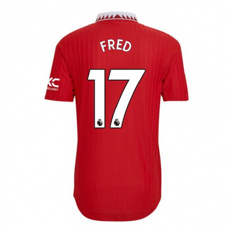 Kandiny Lapset Fred #17 Punainen Kotipaita 2022/23 Lyhythihainen Paita T-paita