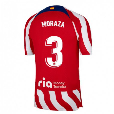 Kandiny Lapset Ainhoa Moraza #3 Punainen Valkoinen Sininen Kotipaita 2022/23 Lyhythihainen Paita T-paita