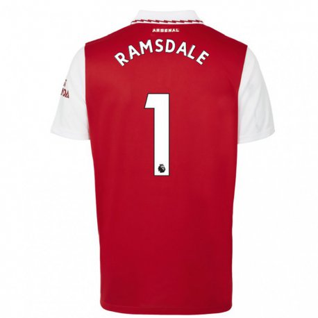 Kandiny Lapset Aaron Ramsdale #1 Punainen Valkoinen Kotipaita 2022/23 Lyhythihainen Paita T-paita