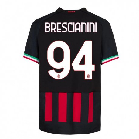 Kandiny Lapset Marco Brescianini #94 Musta Punainen Kotipaita 2022/23 Lyhythihainen Paita T-paita