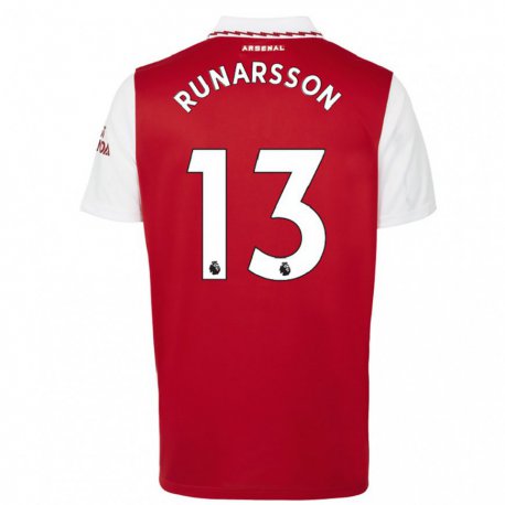 Kandiny Lapset Runar Alex Runarsson #13 Punainen Valkoinen Kotipaita 2022/23 Lyhythihainen Paita T-paita