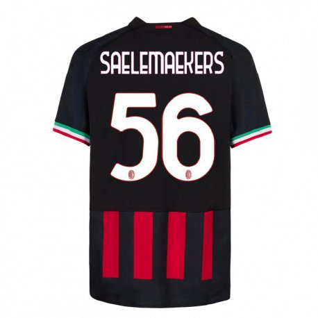 Kandiny Lapset Alexis Saelemaekers #56 Musta Punainen Kotipaita 2022/23 Lyhythihainen Paita T-paita