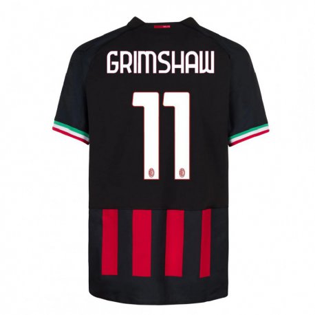 Kandiny Lapset Christy Grimshaw #11 Musta Punainen Kotipaita 2022/23 Lyhythihainen Paita T-paita
