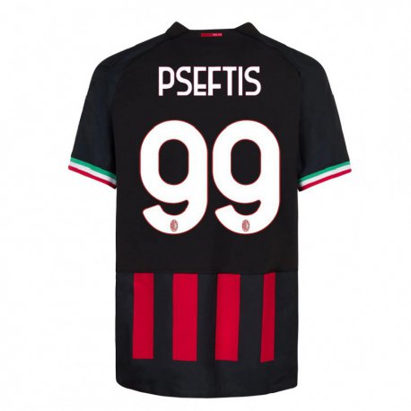 Kandiny Lapset Fotios Pseftis #99 Musta Punainen Kotipaita 2022/23 Lyhythihainen Paita T-paita