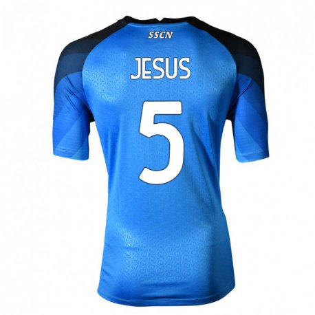 Kandiny Lapset Juan Jesus #5 Tummansininen Harmaa Kotipaita 2022/23 Lyhythihainen Paita T-paita