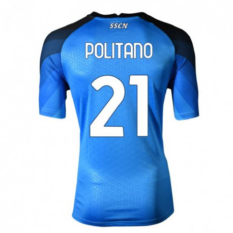 Kandiny Lapset Matteo Politano #21 Tummansininen Harmaa Kotipaita 2022/23 Lyhythihainen Paita T-paita