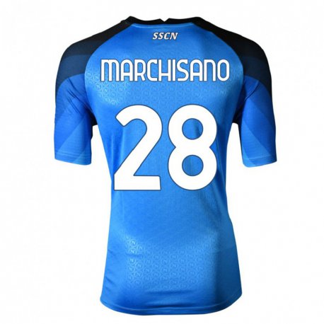 Kandiny Lapset Matteo Marchisano #28 Tummansininen Harmaa Kotipaita 2022/23 Lyhythihainen Paita T-paita