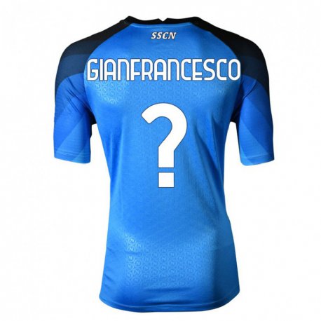 Kandiny Lapset Sergio Gianfrancesco #0 Tummansininen Harmaa Kotipaita 2022/23 Lyhythihainen Paita T-paita