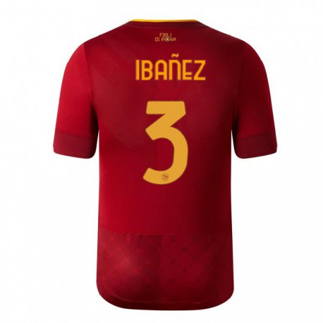 Kandiny Lapset Roger Ibanez #3 Ruskea Punainen Kotipaita 2022/23 Lyhythihainen Paita T-paita