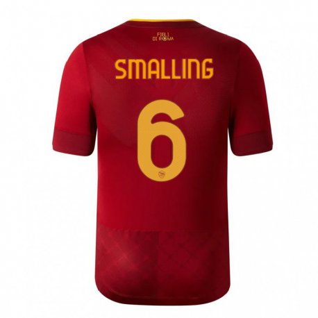 Kandiny Lapset Chris Smalling #6 Ruskea Punainen Kotipaita 2022/23 Lyhythihainen Paita T-paita