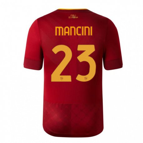 Kandiny Lapset Gianluca Mancini #23 Ruskea Punainen Kotipaita 2022/23 Lyhythihainen Paita T-paita