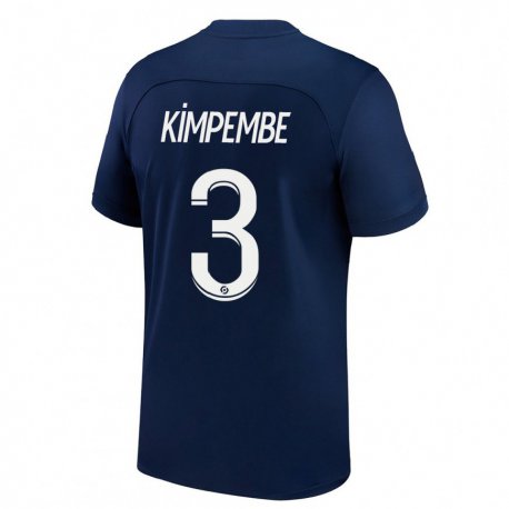 Kandiny Lapset Presnel Kimpembe #3 Tumma Sininen Punainen Kotipaita 2022/23 Lyhythihainen Paita T-paita