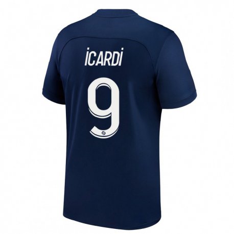 Kandiny Lapset Mauro Icardi #9 Tumma Sininen Punainen Kotipaita 2022/23 Lyhythihainen Paita T-paita