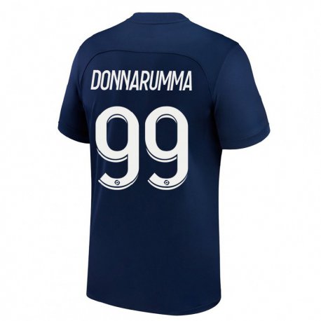 Kandiny Lapset Gianluigi Donnarumma #99 Tumma Sininen Punainen Kotipaita 2022/23 Lyhythihainen Paita T-paita