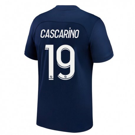 Kandiny Lapset Estelle Cascarino #19 Tumma Sininen Punainen Kotipaita 2022/23 Lyhythihainen Paita T-paita