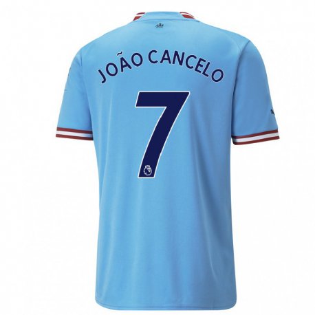 Kandiny Lapset Joao Cancelo #7 Sininen Punainen Kotipaita 2022/23 Lyhythihainen Paita T-paita