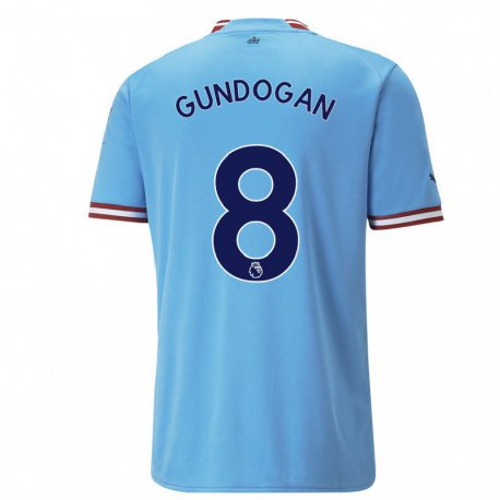 Kandiny Lapset Ilkay Gundogan #8 Sininen Punainen Kotipaita 2022/23 Lyhythihainen Paita T-paita