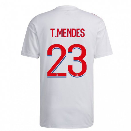 Kandiny Lapset Thiago Mendes #23 Valkoinen Sininen Punainen Kotipaita 2022/23 Lyhythihainen Paita T-paita
