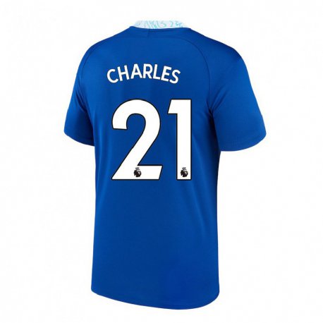 Kandiny Lapset Niamh Charles #21 Tummansininen Kotipaita 2022/23 Lyhythihainen Paita T-paita