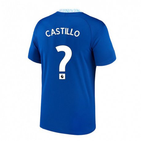 Kandiny Lapset Juan Castillo #0 Tummansininen Kotipaita 2022/23 Lyhythihainen Paita T-paita