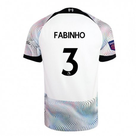 Kandiny Lapset Fabinho #3 Valkoinen Värikäs Vieraspaita 2022/23 Lyhythihainen Paita T-paita