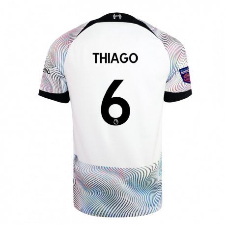 Kandiny Lapset Thiago #6 Valkoinen Värikäs Vieraspaita 2022/23 Lyhythihainen Paita T-paita