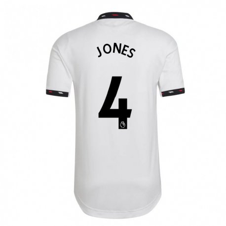 Kandiny Lapset Phil Jones #4 Valkoinen Vieraspaita 2022/23 Lyhythihainen Paita T-paita