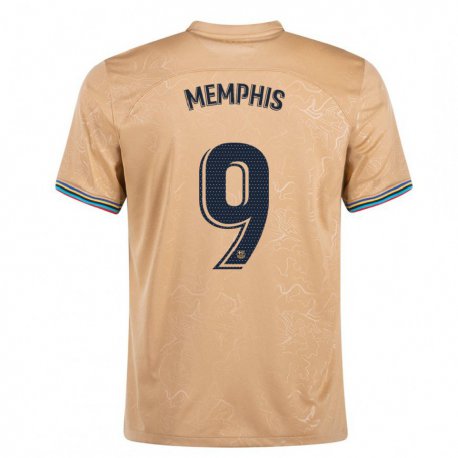 Kandiny Lapset Memphis Depay #9 Kulta Vieraspaita 2022/23 Lyhythihainen Paita T-paita