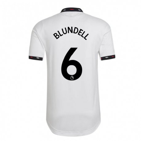 Kandiny Lapset Hannah Blundell #6 Valkoinen Vieraspaita 2022/23 Lyhythihainen Paita T-paita