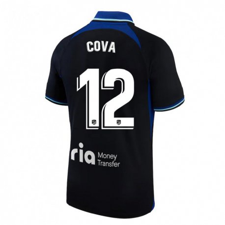 Kandiny Lapset Adrian Cova #12 Musta Valkoinen Sininen Vieraspaita 2022/23 Lyhythihainen Paita T-paita