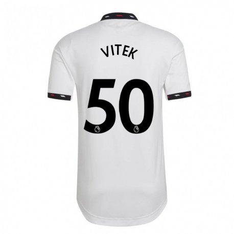 Kandiny Lapset Radek Vitek #50 Valkoinen Vieraspaita 2022/23 Lyhythihainen Paita T-paita