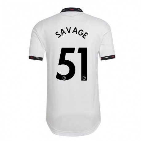 Kandiny Lapset Charlie Savage #51 Valkoinen Vieraspaita 2022/23 Lyhythihainen Paita T-paita