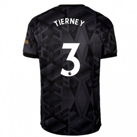 Kandiny Lapset Kieran Tierney #3 Musta Harmaa Vieraspaita 2022/23 Lyhythihainen Paita T-paita