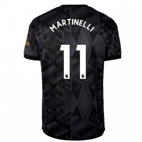 Kandiny Lapset Gabriel Martinelli #11 Musta Harmaa Vieraspaita 2022/23 Lyhythihainen Paita T-paita