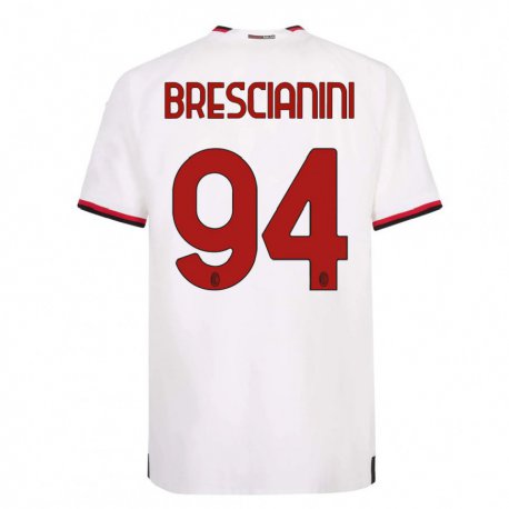 Kandiny Lapset Marco Brescianini #94 Valkoinen Punainen Vieraspaita 2022/23 Lyhythihainen Paita T-paita