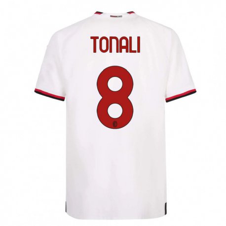 Kandiny Lapset Sandro Tonali #8 Valkoinen Punainen Vieraspaita 2022/23 Lyhythihainen Paita T-paita