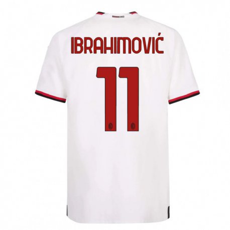Kandiny Lapset Zlatan Ibrahimovic #11 Valkoinen Punainen Vieraspaita 2022/23 Lyhythihainen Paita T-paita