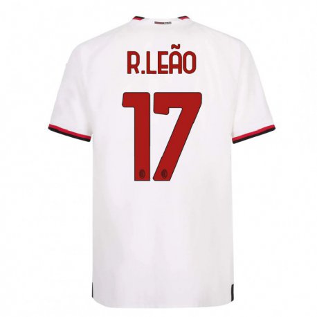 Kandiny Lapset Rafael Leao #17 Valkoinen Punainen Vieraspaita 2022/23 Lyhythihainen Paita T-paita