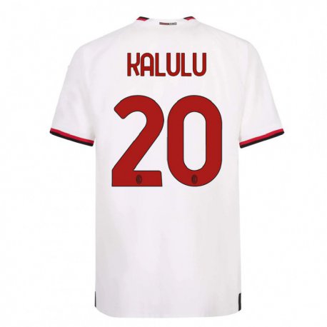 Kandiny Lapset Pierre Kalulu #20 Valkoinen Punainen Vieraspaita 2022/23 Lyhythihainen Paita T-paita