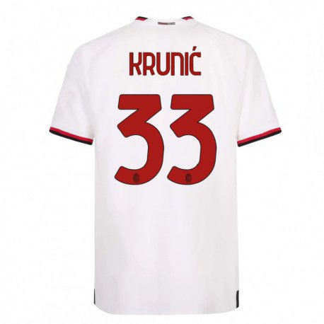 Kandiny Lapset Rade Krunic #33 Valkoinen Punainen Vieraspaita 2022/23 Lyhythihainen Paita T-paita