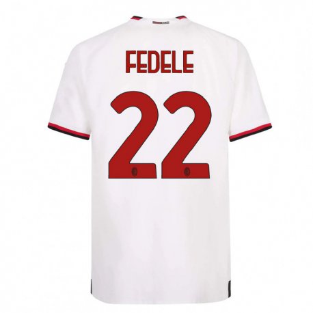 Kandiny Lapset Noemi Fedele #22 Valkoinen Punainen Vieraspaita 2022/23 Lyhythihainen Paita T-paita