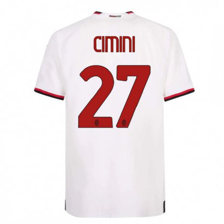 Kandiny Lapset Linda Tucceri Cimini #27 Valkoinen Punainen Vieraspaita 2022/23 Lyhythihainen Paita T-paita