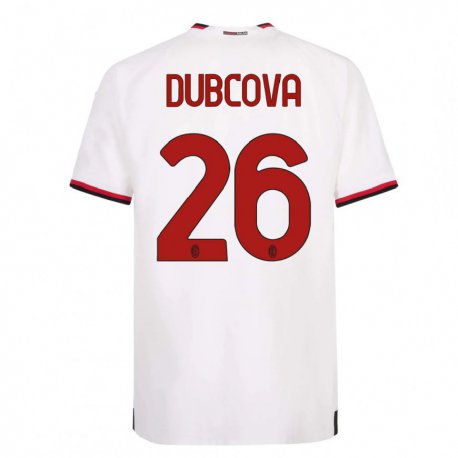 Kandiny Lapset Michaela Dubcova #26 Valkoinen Punainen Vieraspaita 2022/23 Lyhythihainen Paita T-paita
