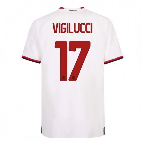 Kandiny Lapset Valery Vigilucci #17 Valkoinen Punainen Vieraspaita 2022/23 Lyhythihainen Paita T-paita