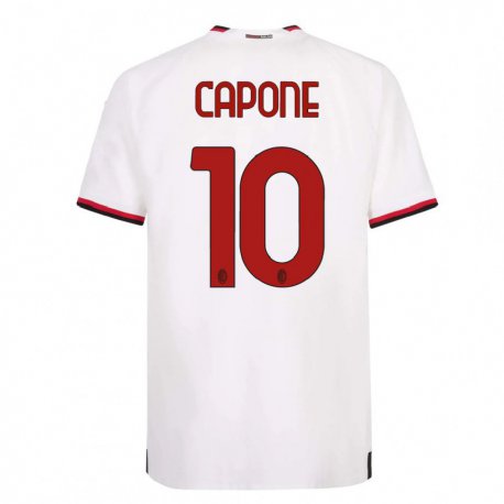 Kandiny Lapset Andrea Capone #10 Valkoinen Punainen Vieraspaita 2022/23 Lyhythihainen Paita T-paita