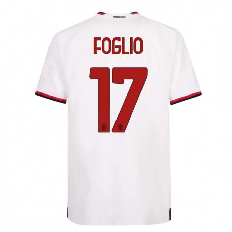 Kandiny Lapset Christian Foglio #17 Valkoinen Punainen Vieraspaita 2022/23 Lyhythihainen Paita T-paita